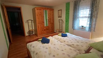 Wohnung 'Hund Meilo' - das Doppelbett-Schlafzimmer Foto: Wohnung 'Hund Meilo' - das Doppelbett-Schlafzimmer